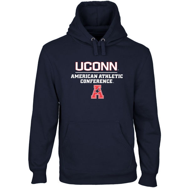 Men NCAA UConn Huskies Modern Slant Pullover Hoodie Navy Blue->customized ncaa jersey->Custom Jersey